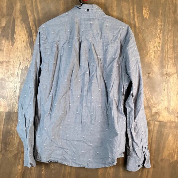 PrAna Mens Shirt Gray Slim Fit Casual Button Down Collared Long Sleeve Large - Picture 9 of 11